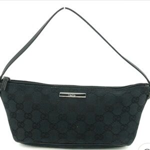 Gucci Black Monogram Boat Bag